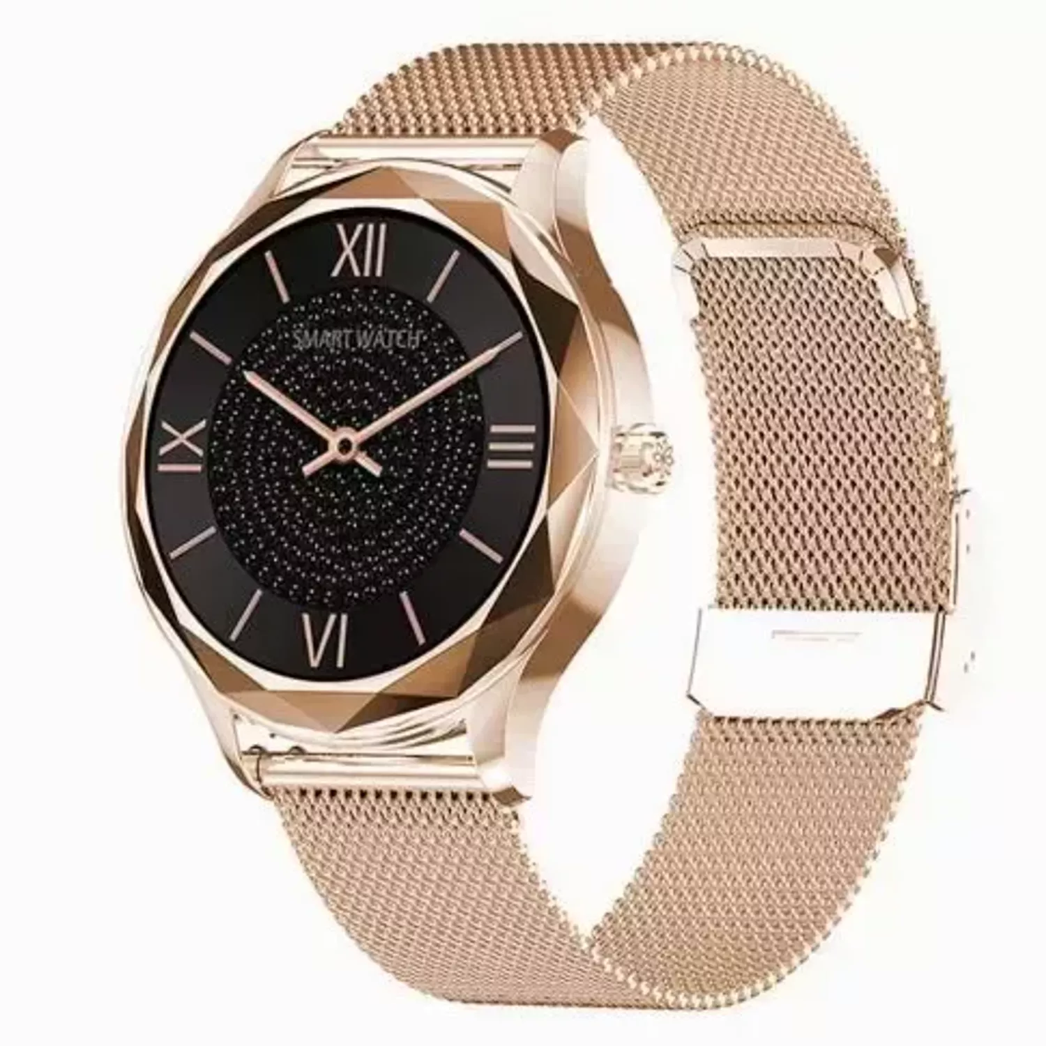 Smartwatch damski Garett Lady Ann RT złoty, stalowy na bransolecie ⌚  (2).webp
